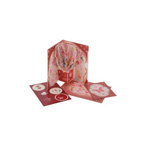 Unique Bargains Greeting Card Rose Garden Series Butterfly Rose Small Paper 5.5x3.9x0.4 Inch 1 Pcs - 1 of 4