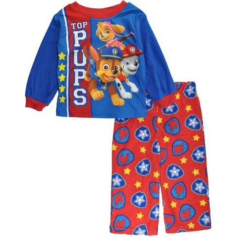 Nickelodeon Paw Patrol Toddler Boys 2 piece Fleece Pajama Set Blue red pups 2t Target