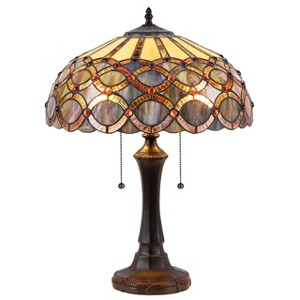 Chloe Lighting Prisma Tiffany-style 2 Light Table Lamp 16" Shade - 1 of 2