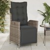 vidaXL Reclining Patio Chair - Adjustable Backrest & Footrest, Comfortable Cushions, Gray Poly Rattan, 22.4"x24"x36.6". - 2 of 4