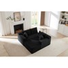 Dolonm 103.2 in. Corduroy L-Shaped Cloud Sectional 4-Seater Sofa Deep Seat Couch No Assembly（Black） - 4 of 4