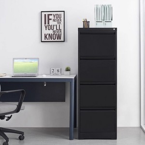 TIRAMISUBEST 4 Drawer Vertical File Cabinet with Lock - Black Mobile File Cabinet - 1 of 4