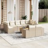 vidaXL Garden Sofa Set Beige Poly Rattan Large Modular Garden Sofa Set - 2 of 4
