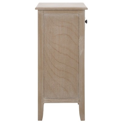 Transitional Pine and Metal Side Table with Storage Baskets