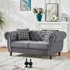 67" Chesterfield Velvet Tufted Sofa,2-Seater Rolled Arm Couch with Nailhead Trim for Living Room,Apartment,Office-Baofuwish - 2 of 4
