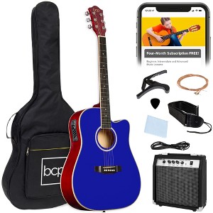 Best Choice Products Beginner Acoustic Electric Guitar Starter Set 41in w/ Wood Cutaway Design, Gig Bag - 1 of 4