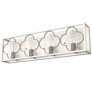 Hunter Fans 4.75" Gablecrest Wall Light Distressed White Finish - 4 Bulb Vanity for Modern Farmhouse & French Country Style - 1 of 2