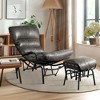 XIZZI Modern Rocking Chair with Ottoman, 6" Plush Cushion - 8 Colors (Brown, White, Gray, etc.) | Polyester & Iron | Space-Saving Design - 2 of 4