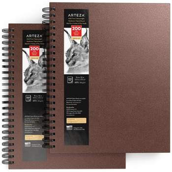 Arteza Watercolor Paper Pad, Spiral-Bound Hardcover, Gray, 9 inchx12 inch - 2 Pack