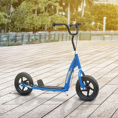 Blue Adjustable Height Kids Kick Scooter with Big Wheels
