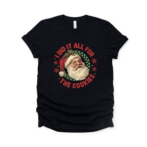 Simply Sage Market Women's Did It For The Cookies Santa Short Sleeve Graphic Tee - 1 of 4