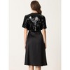 INSPIRE CHIC Women's Sequin Jacket Flared Sleeve Sparkly Bolero Crop Glitter Shrug - 3 of 4