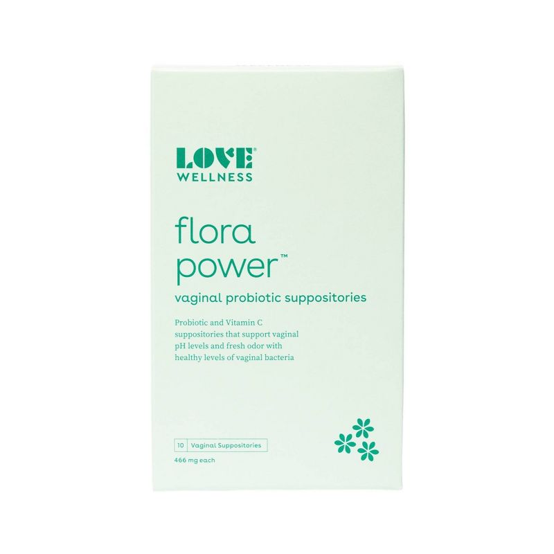 Love Wellness Flora Power For Balanced Vaginal Bacteria &#38; Odor Suppositories - 10ct, 1 of 10