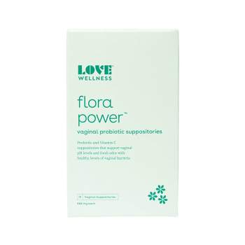 Love Wellness Flora Power For Balanced Vaginal Bacteria & Odor Suppositories - 10ct