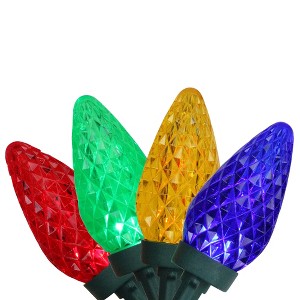 Northlight 100ct Multi-Color LED Faceted C9 Christmas Lights, 66ft Green Wire - 1 of 3