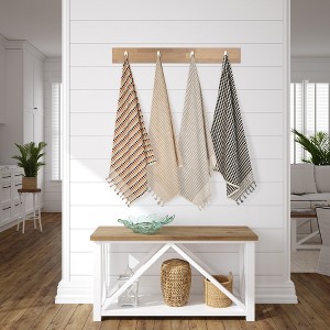 Olive and Linen Dots Turkish Terry Bath Towel - 1 of 4