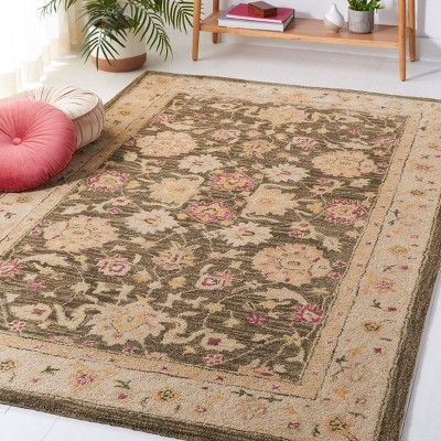 Gray Hand-Tufted Wool Rectangular 4' x 6' Area Rug