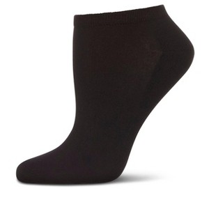 Memoi Women's Rayon from Bamboo Terry Sole Breathable Low Cut Socks Black 9-11 - 1 of 4