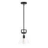 Nathan James Glass Hanging Pendant Ceiling Light Black: Modern Metal Fixture, Adjustable Height, E26 Socket - image 2 of 4