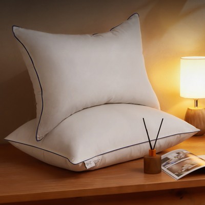 Inhand White Goose Down Feather Pillows Queen Size (Set of 2), Hotel Collection Bed Pillows, Medium Firm Soft Support Pillow with 100% Cotton Fabric