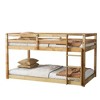 Dolonm Solid Rubber Wood Twin over Twin Low-Height Floor Bunk Bed with Ladder, Strengthened Slats, 77.3"L x 43.8"W x 46.6"H - 2 of 4