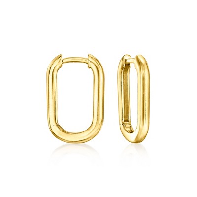 Ross-Simons Italian 18kt Gold Over Sterling Medium Paper Clip Link Hoop Earrings