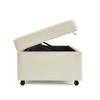 VYNXARIA Ivory Large with Storage, Modular, Wheels Modern Comfortable Sofa Ottoman - 3 of 4