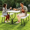SKONYON 4.5ft Folding Picnic Table Set with 2 Benches, Heavy-Duty HDPE Outdoor Dining Set - 2 of 4