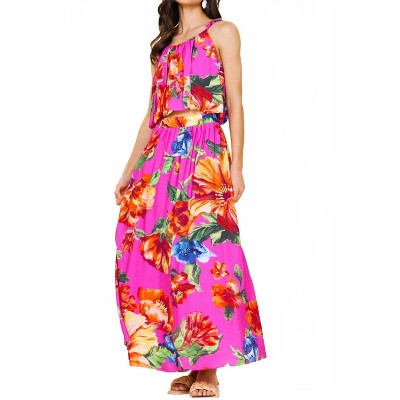 Women's Magenta Floral Skirt - SKIES ARE BLUE