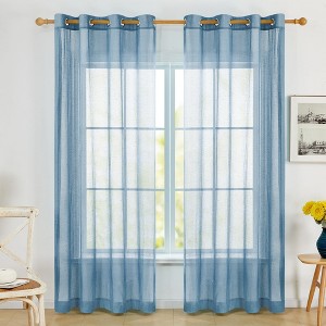 Deconovo Light Filtering Sheer Grommet Curtains (2 Panels) - 1 of 4