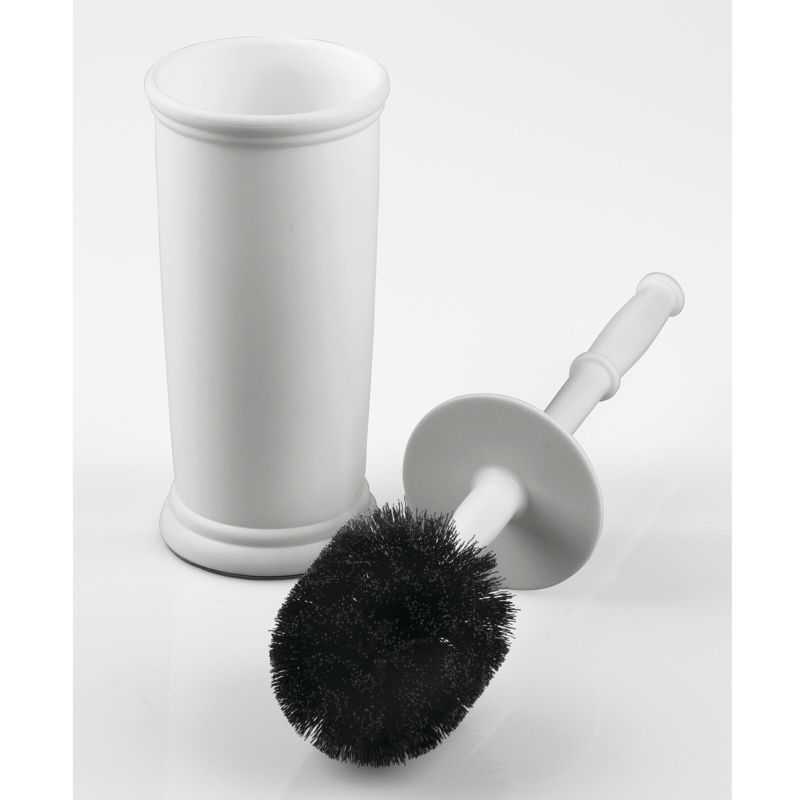 mDesign Plastic Compact Bathroom Toilet Bowl Brush and Holder, 5 of 8