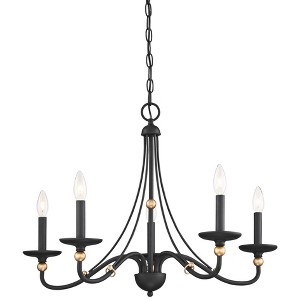 Minka Lavery Sand Coal Gold Pendant Chandelier 28" Wide French 5-Light Fixture for Dining Room House Foyer Kitchen Entryway Living - 1 of 2