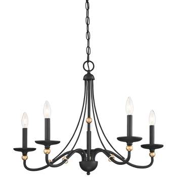 Minka Lavery Sand Coal Gold Pendant Chandelier 28" Wide French 5-Light Fixture for Dining Room House Foyer Kitchen Entryway Living