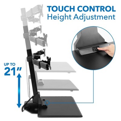 Electric Adjustable Triple Monitor Standing Desk Converter