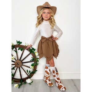 Ribbed Long Sleeve Top and Hankerchief Skirt Set Mia Belle Girls - 1 of 4