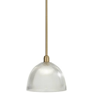 360 Lighting Williams 12" Modern Pendant Ceiling Light Fixture Dining Room Over Table Kitchen Island Dome Hanging Antique Brass Finish Glass Mini - 1 of 4