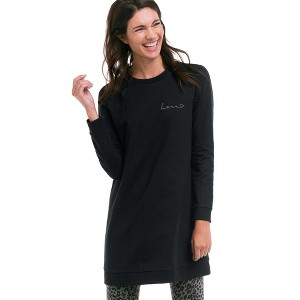ellos Plus Size French Terry Love Tunic Sweatshirt - 1 of 4