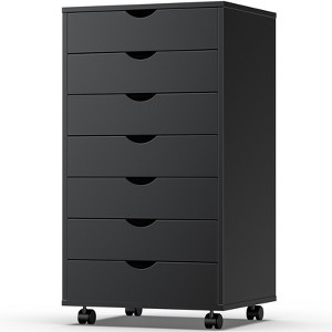 DOMETOUR 5 Drawer Mobile Storage Cabinet Dressers with Wheels for Office Bedroom Home White - 1 of 4
