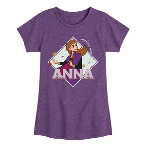 Girls' - Frozen 2 - Anna Fitted Short Sleeve Graphic T-Shirt - 1 of 4