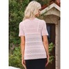 INSPIRE CHIC Women's 2026 Summer Lightweight Short Sleeve Crochet Open Front Sheer Bolero Cardigan - 3 of 4