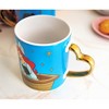 Silver Buffalo Disney Ariel and Eric 14-Ounce Heart-Shaped Handle Ceramic Mugs | Set of 2 - 4 of 4