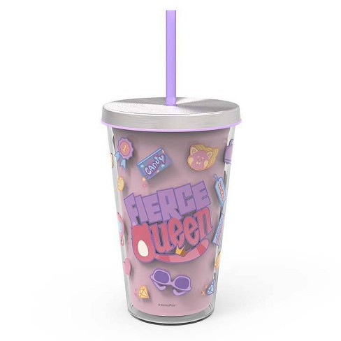 Disney Store Alice In Wonderland Tall Plastic Tumbler Cup Beaker Mug With Straw 