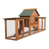 LAOTIES Large Wooden Rabbit Hutch for Indoor and Outdoor Use,Bunny Cage with Removable Tray,2 Ramps and Large Nesting Boxes - 4 of 4
