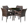 Mirage 5pc Wicker Patio Dining Set: Weather-Resistant, Glass Top Table - Christopher Knight Home - 2 of 4