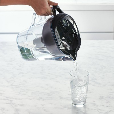 Water Filtration Pitcher Black 10 Cup Capacity - up&up™: Dishwasher-Safe, 2 Filters, Electronic Change-Filter Indicator