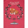 Minecraft Sleeping Fox Ladies Red Heather T-shirt - 2 of 3