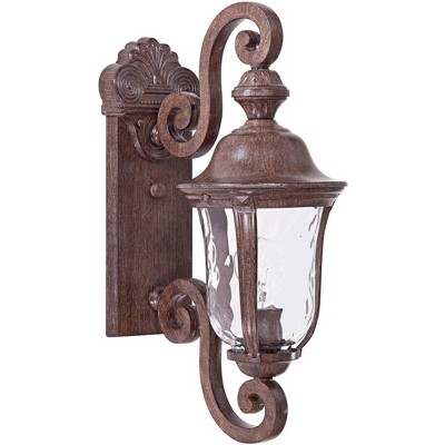 Minka Lavery Rustic Outdoor Wall Light Fixture Vintage Rust 19 3/4" Clear Hammered Glass for Post Exterior Barn Deck House Porch