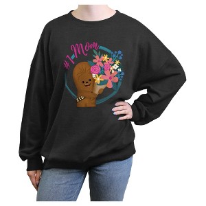 Junior's Women Star Wars Mother's Day Chibi Chewbacca #1 Mom Sweatshirt - 1 of 2