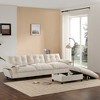 TIRAMISUBEST 104" L-Shaped Sectional Sofa - Multifunctional Armrest w/Charging Ports, Cup Holder & Storage Ottoman, Chenille Fabric - 3 of 4