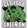 Women's Marvel St. Patrick's Day Hulk Green On T-Shirt - 2 of 4
